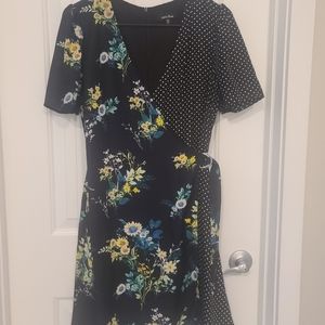 Nordstrom Leo and Viola mixed media wrap dress